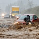 Hurrikan Helene Die Wut des Hurrikans Helene hinterlaesst eine Stadt