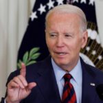 Hurrikan Helene „Ich war US Praesident Joe Biden wird bei Reporterfragen