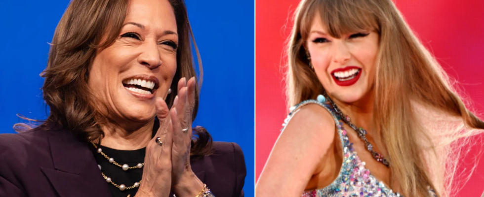 Taylor Swifts Unterstuetzung fuer Kamala Harris fuehrt dazu dass ueber