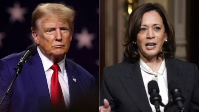 Trump teilt gefaelschtes Foto von Kamala Harris mit Diddy und