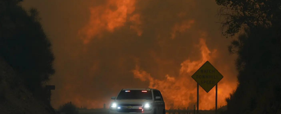 Waldbrand Wuetender Waldbrand zwingt zu Evakuierungen im US amerikanischen San Bernardino