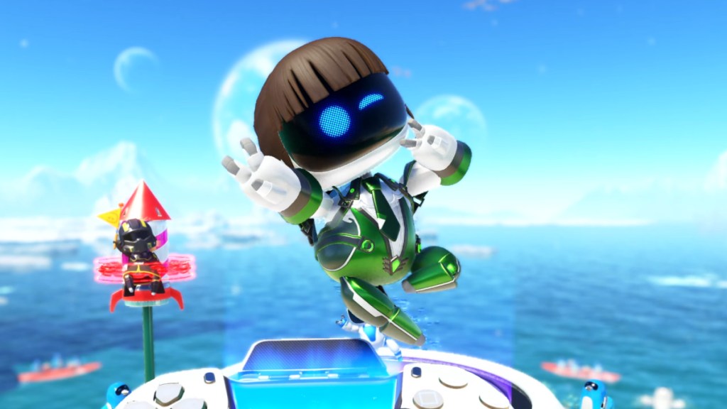 Astro Bot springt im Rahmen eines Artikels über die Videospielbranche in die Luft.