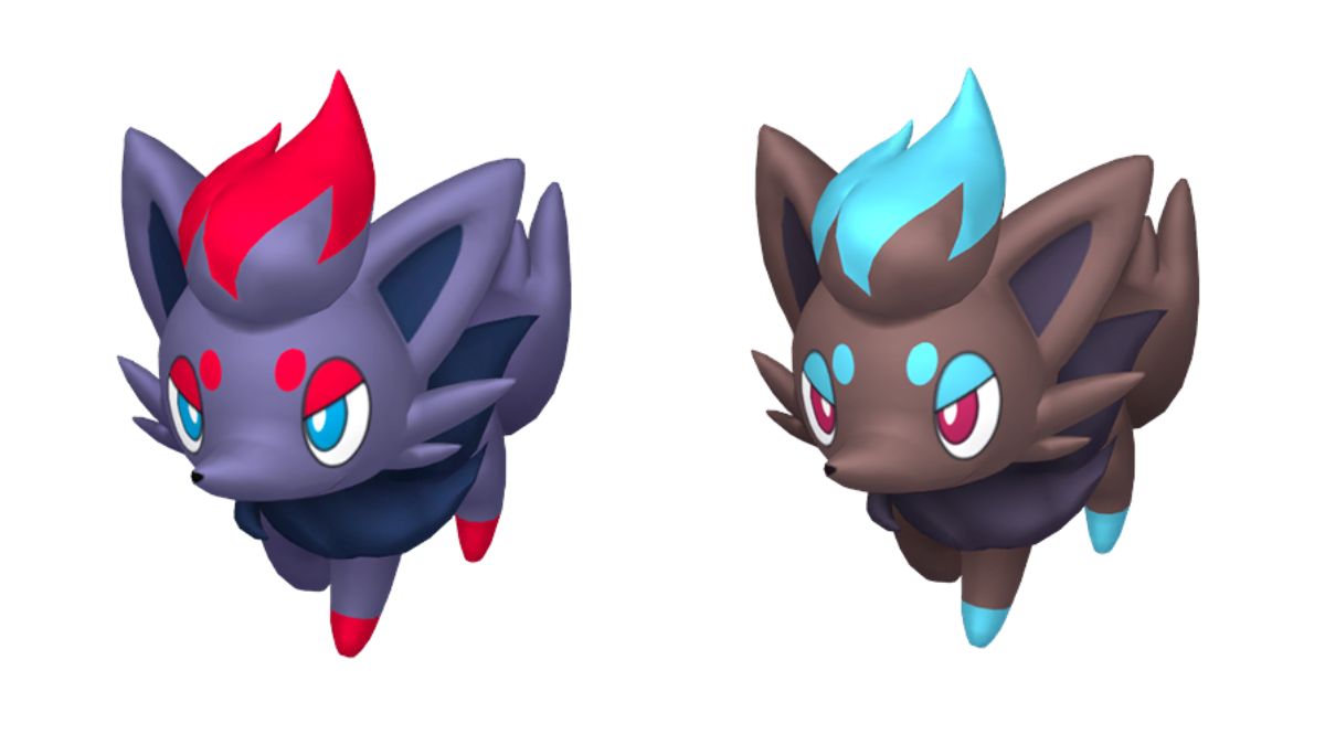 Zorua vs. Shiny Zorua nebeneinander im Vergleich