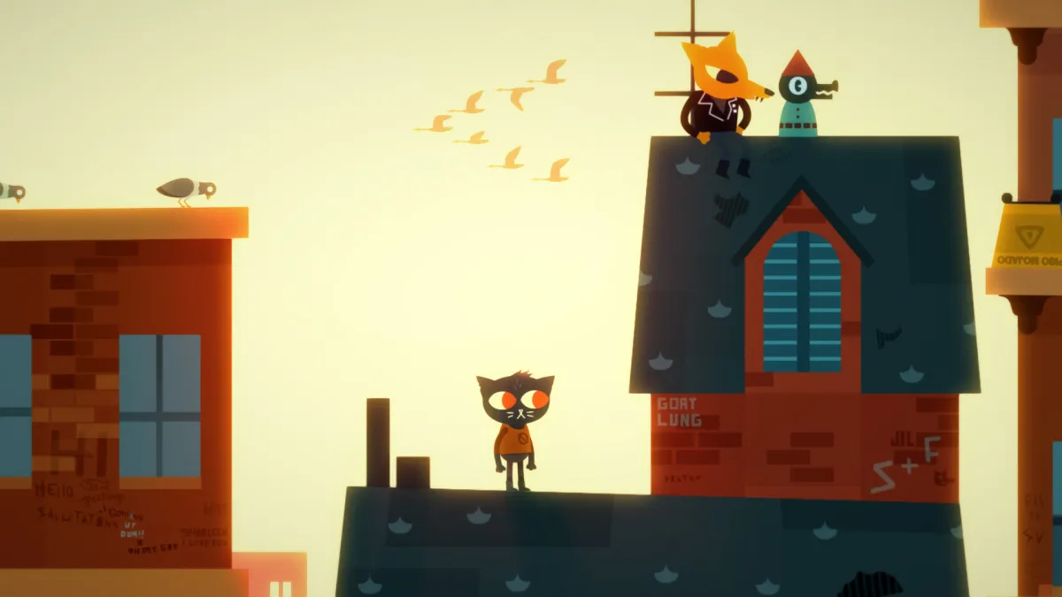 Gameplay-Screenshot von Night in the Woods – einem gemütlichen Horrorspiel