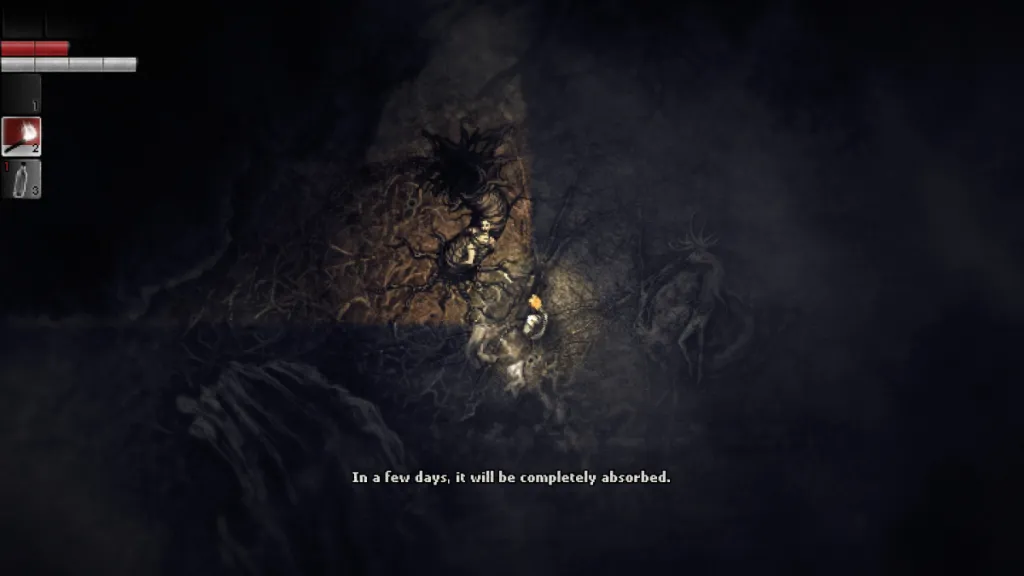 Top-Down-Screenshot des Indie-Horrorspiels Darkwood