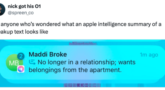 Die Funktionen von Apple Intelligence koennen auch Trennungstexte fuer Sie