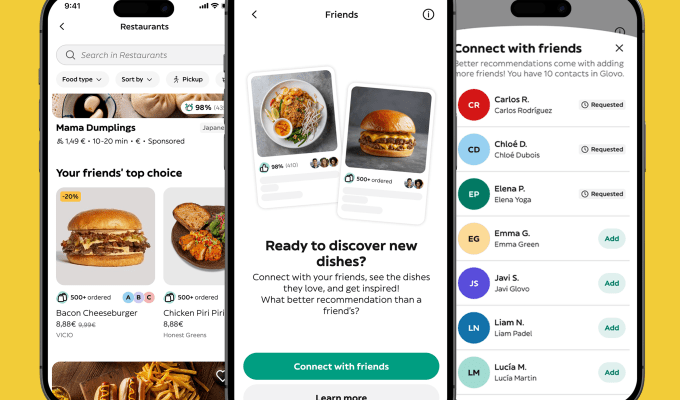 Glovo verleiht seiner Essensliefer App eine soziale Bindung