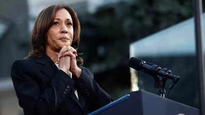 Kamala Harris Trumps Wahlkampfteam wirft Kamala Harris vor am Columbus Tag