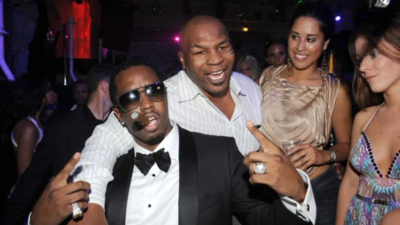 Sean Diddy Combs „Sugar Diddy Mike Tyson zeigt seine Unterstuetzung