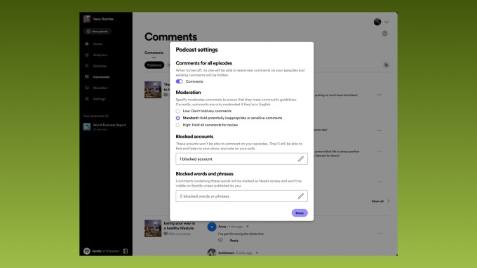 Spotify fuegt ein automatisches Moderationstool hinzu um Podcastern bei der