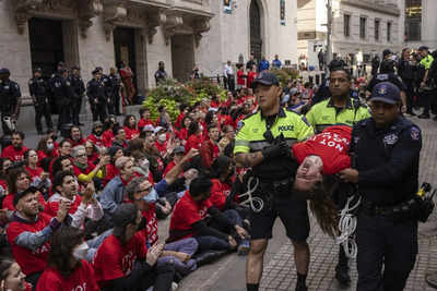 Ueber 200 pro palaestinensische Unterstuetzer vor der New Yorker Boerse festgenommen