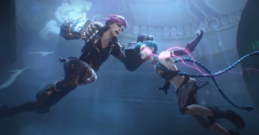 Vi und Jinx kämpfen in Staffel 2 von Arcane