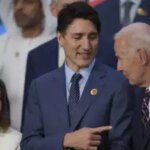 Ausserhalb des Bildes Biden Trudeau und Meloni verpassen „Familienfoto beim