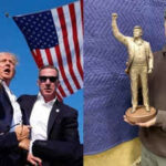 Donald Trump Statue „Passende Hommage Wie die riesige „Fight Fight Fight Statue