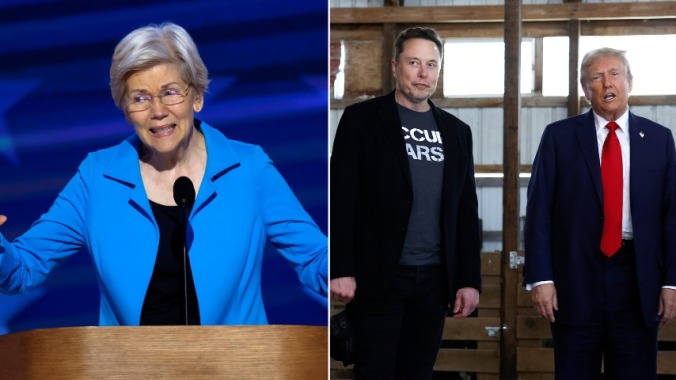 Elizabeth Warren verdreht die Augen ueber Elon Musk Vivek Ramaswamys