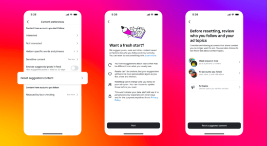 Mit Instagram koennen Sie bald Ihren Empfehlungsalgorithmus zuruecksetzen