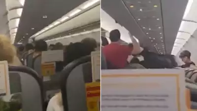 Sehen Sie Passagiere schreien als der Flug der Pegasus Airlines