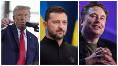 Trump Musk Zelensky Donald Trump ueberreichte Elon Musk waehrend eines