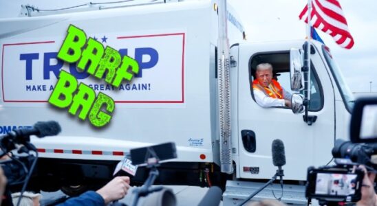 Trump hat sich mit diesem Muellwagen Stunt zu eigen gemacht