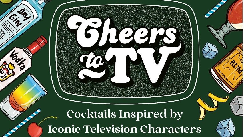 Cover-Artwork für „Cheers To TV: Cocktails, inspiriert von ikonischen Fernsehfiguren“ (Bild: Prestel/Penguin Random House)