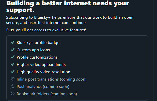 Bluesky stellt das kostenpflichtige Abonnement Bluesky in einem neuen Modell