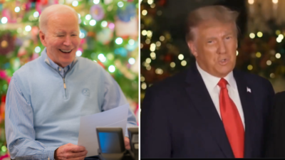 Joe Biden und Donald Trump teilen vor dem Tag der