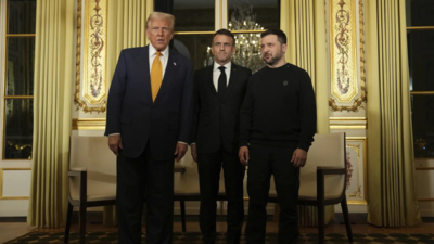 Macron veranstaltet in Paris Gespraeche mit Selenskyj und Trump ueber