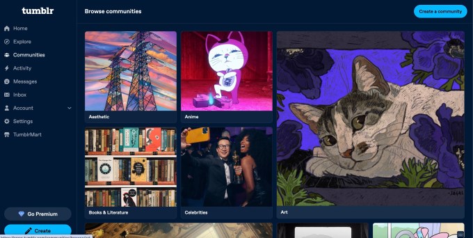 Tumblr startet seine interessenorientierten Communities aus der Betaphase