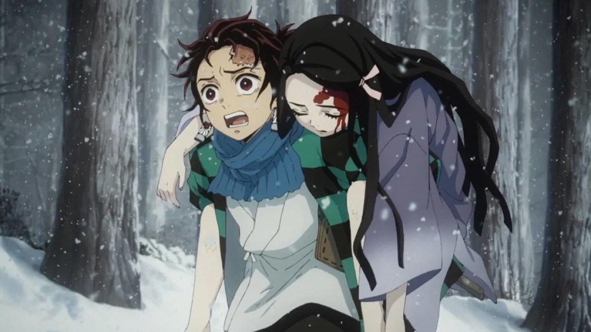 Tanjiro trägt Nezuko in Demon Slayer