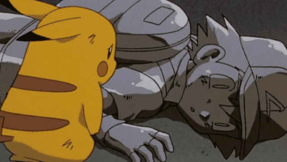 Eine gesunde Anime-Freundschaft zwischen Ash und Pikachu am Ende des Mewtu-Films