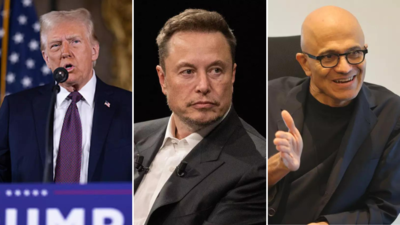 Donald Trump und Elon Musk diskutieren mit Microsoft CEO Satya Nadella