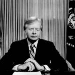 Jimmy Carter wird bei einer Beerdigung in Washington vor seiner