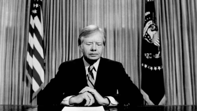 Jimmy Carter wird bei einer Beerdigung in Washington vor seiner