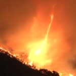 Los Angeles Fire Tornado Sehen Sie Der seltene „Firenado wirbelt