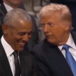 Trump und Obama lachen gemeinsam ueber Jimmy Carters Beerdigung und