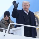 Zurueck an Bord Donald und Melania Trump kehren zum ersten