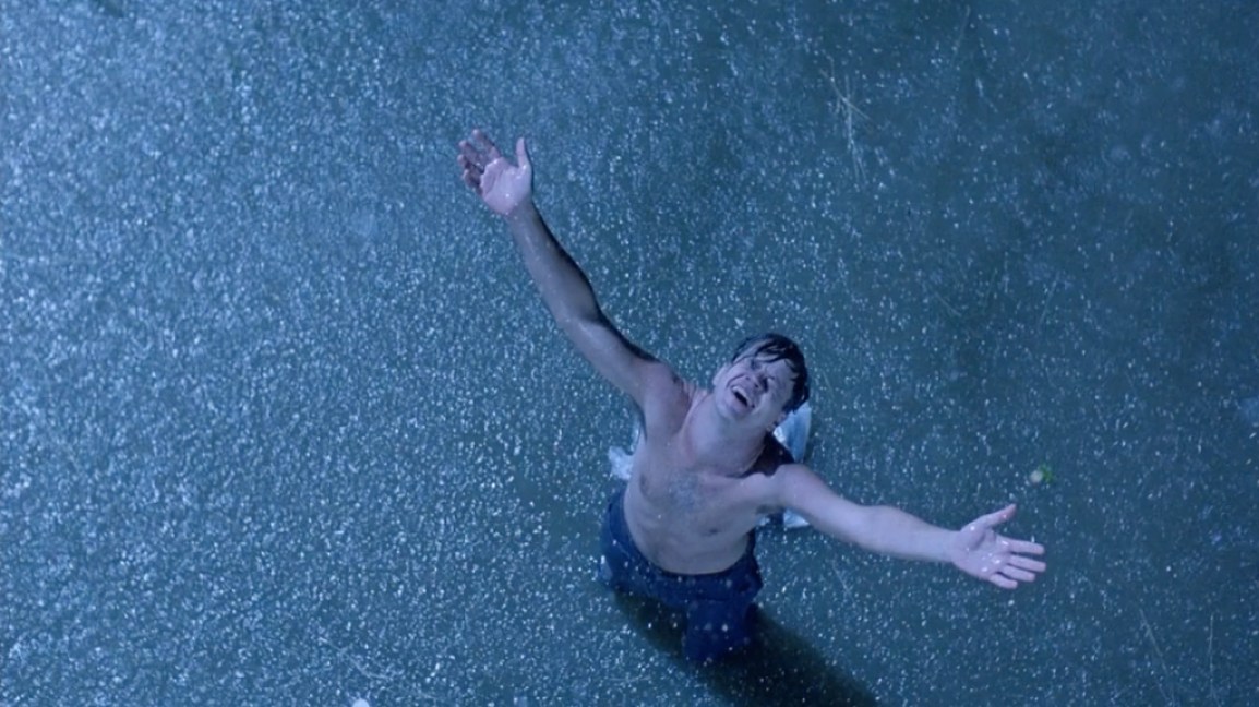 Andy Dufresne entkommt in der Shawshank -Erlösung