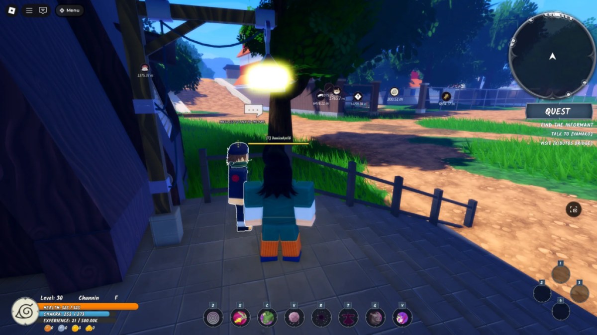 Ort des Kenma NPC neben der Ninja Academy in Ninja Time Roblox Experience