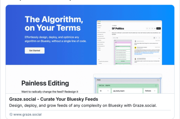 Custom Feed Builder Graze baut ein Unternehmen auf Bluesky auf