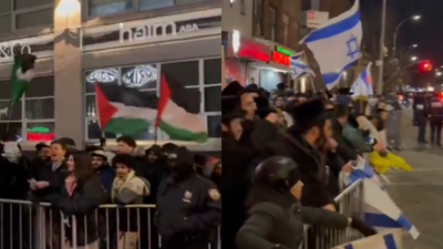 NYC Protest wird gewalttaetig als Anti Israel Demonstranten Zionisten gehen in die Hoelle