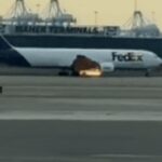 Bird Strike zwingt das FedEx Flugzeug um am US Flughafen