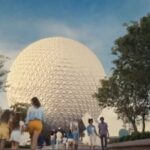 Das Feuer bricht im Epcot French Pavilion von Walt Disney