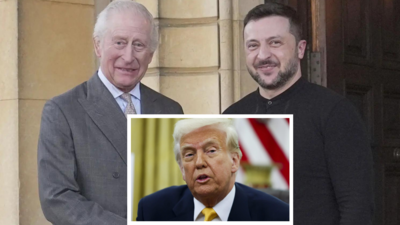 Donald Trump Zelenskyy Donald Trump schmollend als Koenig Charles Zelenskyy