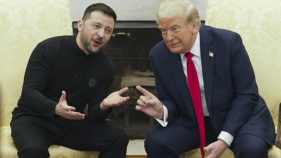 Donald Trump Zelenskyy diskutieren Waffenstillstand als US Augenrolle in der