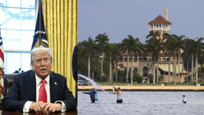 Donald Trumps Florida Resort Luftraum das von drei zivilen Flugzeugen