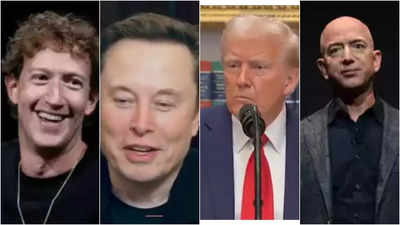 Elon Musk an Jeff Bezos Milliardaere die an Donald Trumps