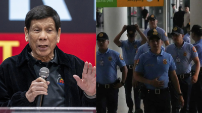 Ex philippinischer Praesident Rodrigo Duterte am Flughafen Manila auf ICC Befehl verhaftet