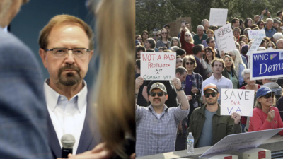 Wache Das Rathaus von North Carolina sieht einen hitzigen Austausch