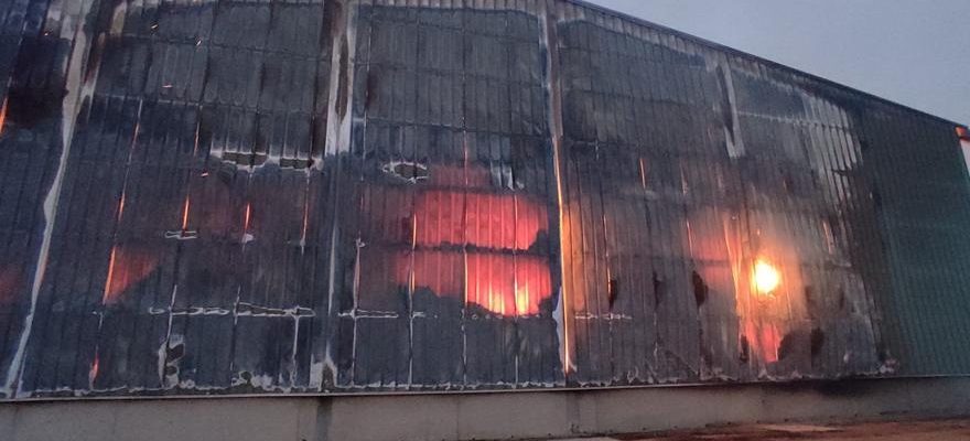 Incendie dans les installations de sechage de Granen Huesca