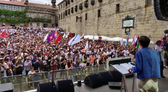 Jour de la Saint Jacques Le BNG defile a Santiago